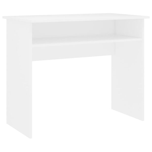 vidaXL Desk White Engineered Wood Small Desk Rectangular Modern