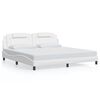 vidaXL Bed Frame "Viana" without Mattress White 76"x79.9" Faux Leather