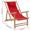 vidaXL Deck Chair Red Bamboo, Canvas (100% polyester) Standard Foldable