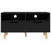 vidaXL TV Cabinet Black Engineered wood Medium TV Cabinet Rectangular