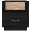 vidaXL Bedside Cabinet Black Solid pine wood