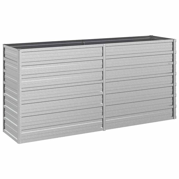 vidaXL Garden Raised Bed Silver Galvanized Steel 63.0 x 15.7 x 30.3 in