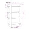 vidaXL Book Cabinet Grey Solid pine wood 31.5x13.8x49.2 in Book Cabinet
