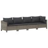 vidaXL Garden Lounge Set Grey PE rattan, powder-coated steel Large