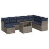 vidaXL 9 Piece Patio Sofa Set with Cushions Gray Poly Rattan Acacia