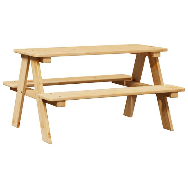vidaXL Kids Table Natural wood color Solid pine wood Medium Durable