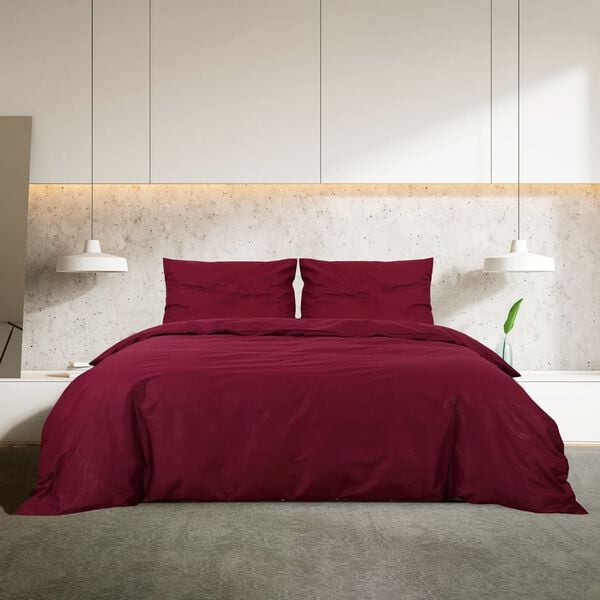 vidaXL Duvet Cover Set Bordeaux Microfiber fabric (100% polyester) King