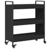 vidaXL Kitchen Trolley Black 27.6"x11.8"x32.3" Engineered Wood