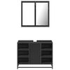 vidaXL Bathroom Furniture Set Black Engineered wood Medium