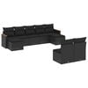vidaXL Garden Sofa Set Black PE Rattan, Powder-Coated Steel, Polyester, Foam