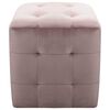 vidaXL Pouffe Pink Polyester, Wood 11.8 in x 11.8 in x 11.8 in Pouffe