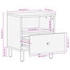 vidaXL Bedside Cabinet Set of 2 Black Solid mango wood, iron