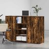 vidaXL Reception Desk Smoked oak Engineered wood Standard Reception Desk