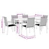 vidaXL 7 Piece Patio Dining Set Black Textilene and Steel