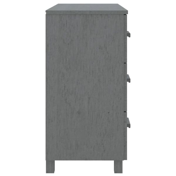 vidaXL Sideboard Dark grey Solid pinewood, MDF 35.4x15.7x31.5 in