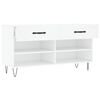 vidaXL Shoe Bench White Engineered wood, iron 40.2 x 13.8 x 21.7 in