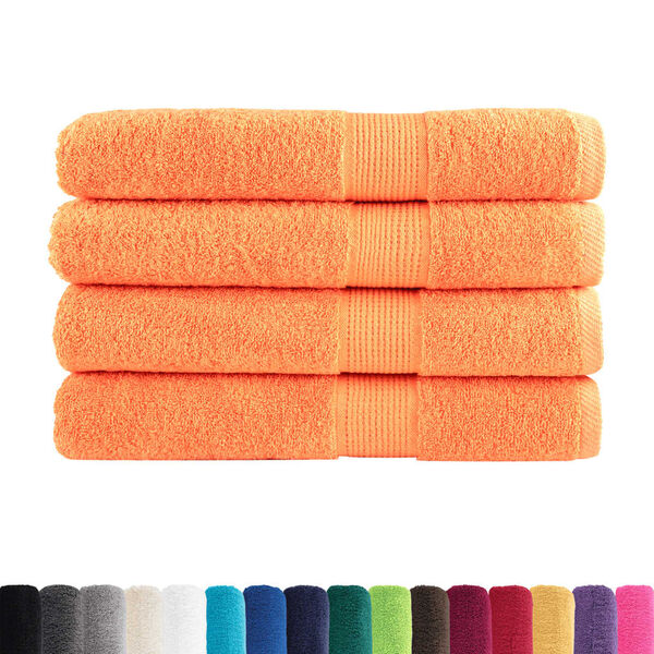 vidaXL Towel Set of 4 Orange 100% cotton XXL Towel Rectangular