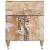 vidaXL Bedside Cabinet Mango natural with white paint