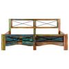 vidaXL Bed Frame Multicolor Solid Reclaimed Wood 63x79 in Durable