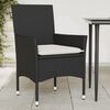 vidaXL Patio Chairs with Cushions 2 pcs Black Poly Rattan