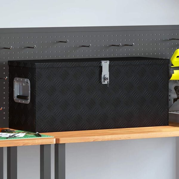 vidaXL Aluminum Box 27.6"x9.4"x16.5" Trapezoid Silver