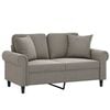 vidaXL 2-Seater Sofa with Pillows&Cushions Light Gray 47.2" Velvet