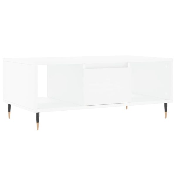 vidaXL Coffee Table White Engineered wood, Metal 35.4 x 19.7 x 14.4 in
