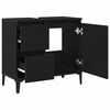 vidaXL Bathroom Cabinet with Drawer Black Oak 25.59 x 12.99 x 23.62 in
