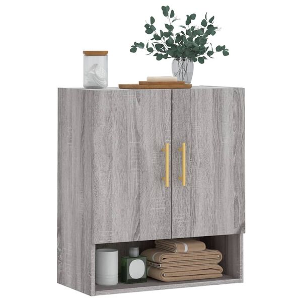 vidaXL Wall Cabinet Grey Sonoma Engineered Wood Medium Wall Cabinet