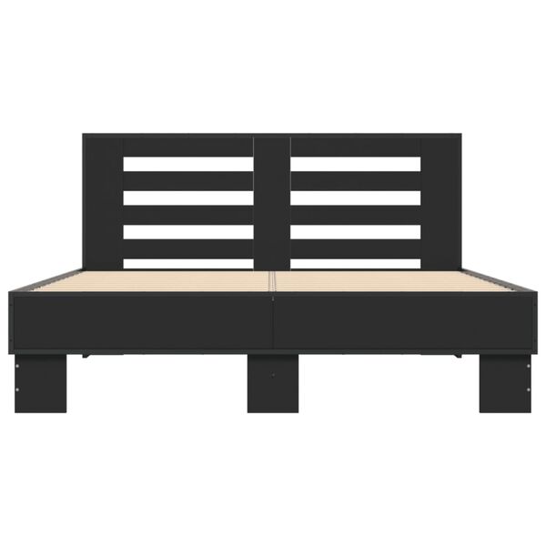 vidaXL Bed Frame Black Engineered wood Small Double Durable Bed Frame