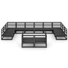 vidaXL Garden Lounge Set Black Solid Pinewood Large Modular