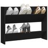 vidaXL Wall Shoe Cabinet Black Engineered wood Compact Wall mounting