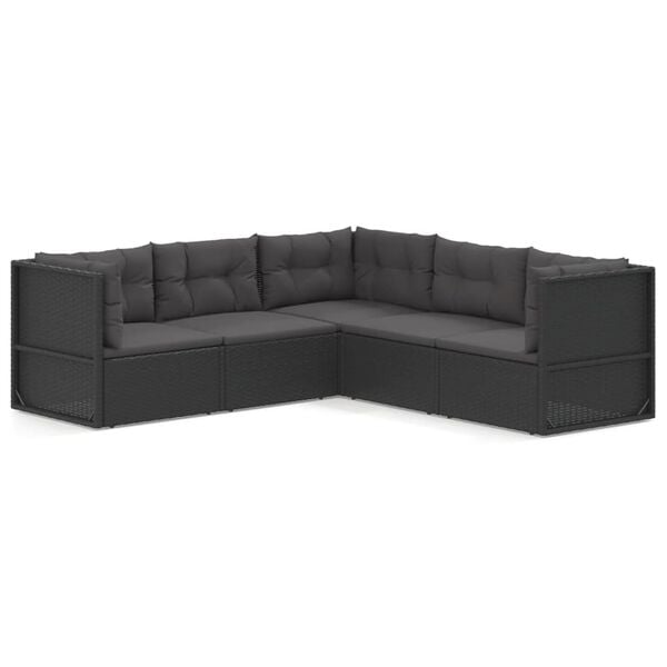 vidaXL Garden Lounge Set Black