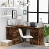 vidaXL Corner Desk Smoked Oak Engineered Wood 57.1 x 39.4 x 29.9 in