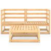 vidaXL Garden Lounge Set Natural Wood Solid Pine Wood 3 Piece Modular