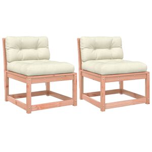 vidaXL Garden Sofa Set of 2 Cream white Solid Douglas wood, Polyester