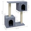 vidaXL Scratching Post Light Gray Engineered Wood, Plush, Sisal 23.6 in