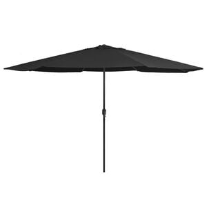 vidaXL Garden Parasol Black Metal, Polyester Large Tiltable