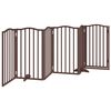 vidaXL Dog Gate Set of 6 Brown Oak Poplar Wood