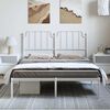 vidaXL Bed Frame White Powder-Coated Steel Double Bed Frame