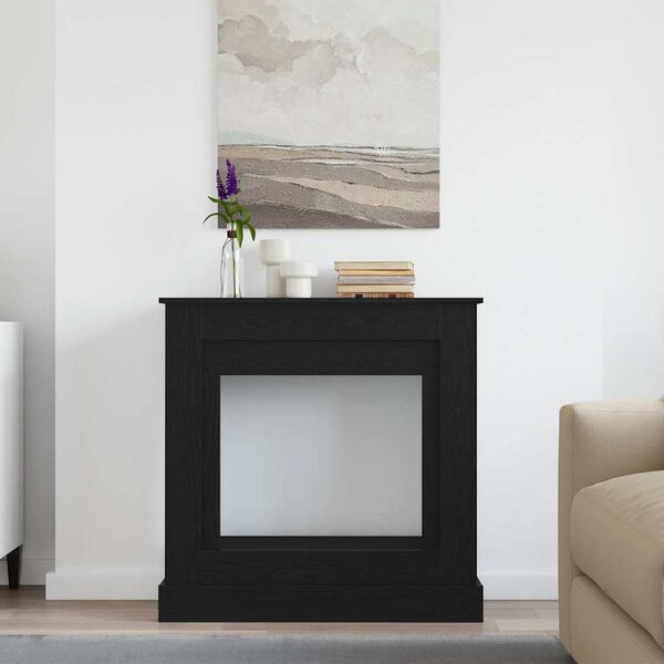 vidaXL Fireplace Surround Black Oak 35.4x11.8x35.4" Engineered Wood