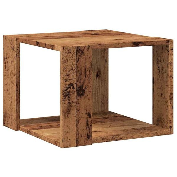 vidaXL Coffee Table Old Wood Engineered Wood 15.7 x 15.7 x 11.8 in