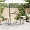 vidaXL Garden Bar Stool Beige PE rattan, Powder-coated steel, Polyester