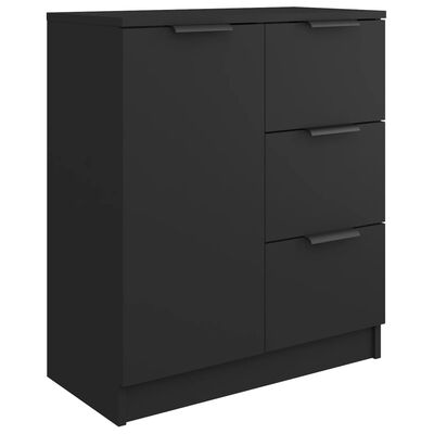 vidaXL Sideboard Black 23.6"x11.8"x27.6" Engineered Wood