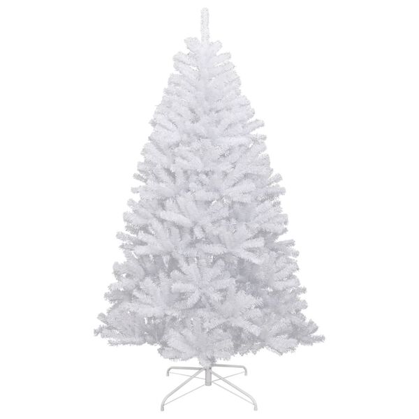 vidaXL Artificial Hinged Christmas Tree White PVC 82.7 in height