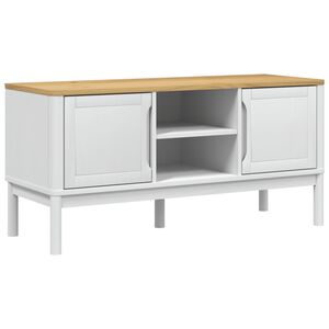 vidaXL TV Cabinet White Solid pine wood, engineered wood