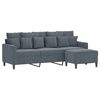 vidaXL 3-seater Sofa With Footstool Dark Grey Velvet 71.0 in seating width