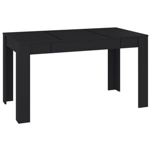 vidaXL Dining Table Black Engineered wood 55.1 x 29.3 x 29.9 in Durable