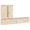 vidaXL TV Cabinet Set of 4 Natural Pine Solid Pine Wood Medium