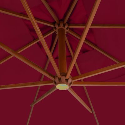 vidaXL Cantilever Umbrella with Wooden Pole 157.5"x118.1" Bordeaux Red